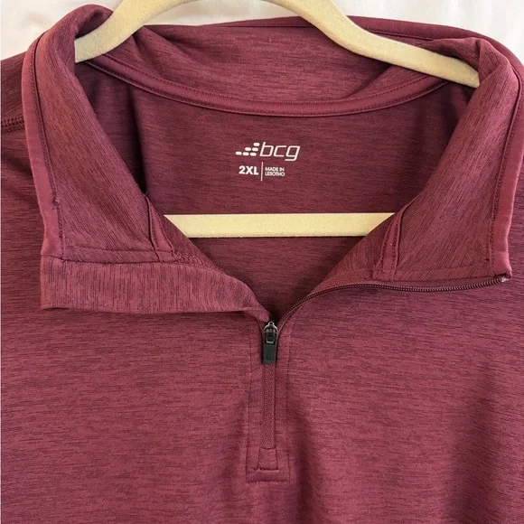 Men’s Maroon Quarter-Zip Pullover - Picture 2 of 3